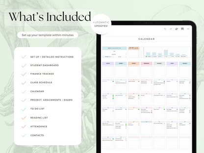 Physiotherapy Student Study Planner – Digital Academic Organizer for Google Sheets & Excel
