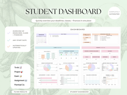 Physiotherapy Student Study Planner – Digital Academic Organizer for Google Sheets & Excel