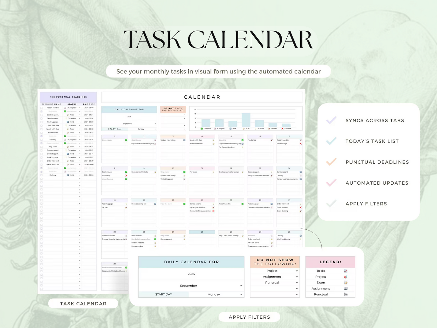 Physiotherapy Student Study Planner – Digital Academic Organizer for Google Sheets & Excel