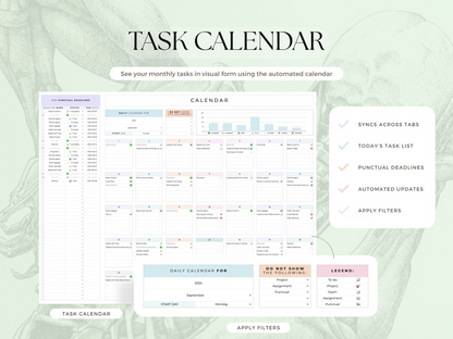 Physiotherapy Student Study Planner – Digital Academic Organizer for Google Sheets & Excel