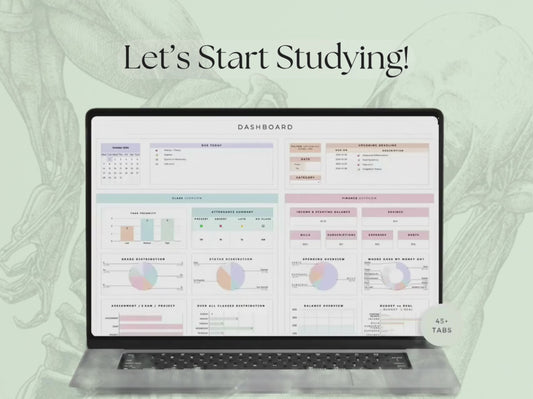 Physiotherapy Student Study Planner – Digital Academic Organizer for Google Sheets & Excel